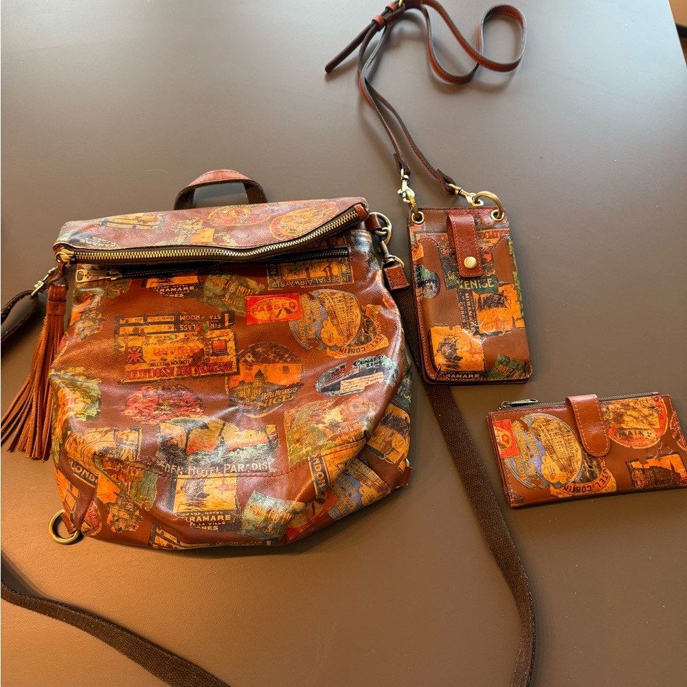 Patricia Nash NWT Backpack, phone crossbody, and long wallet